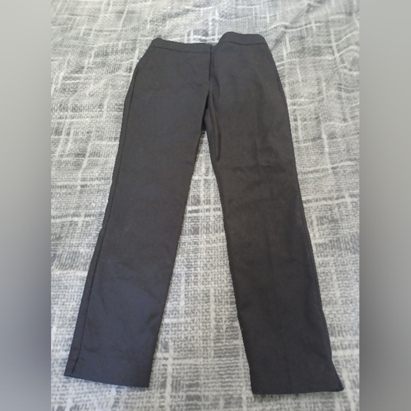 Zara Black Mid Rise Straight Leg Crop Ankle Office Trousers Dress Pants Size L - Picture 2 of 8